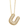 Wholesale Jewelry Copper Letter Necklace With Inlaid Zircon And Electroplating Design For Women On Ochain