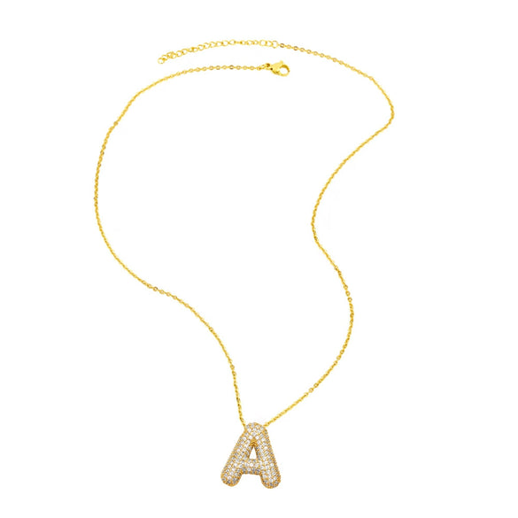 Wholesale Jewelry Copper Letter Necklace With Inlaid Zircon And Electroplating Design For Women On Ochain