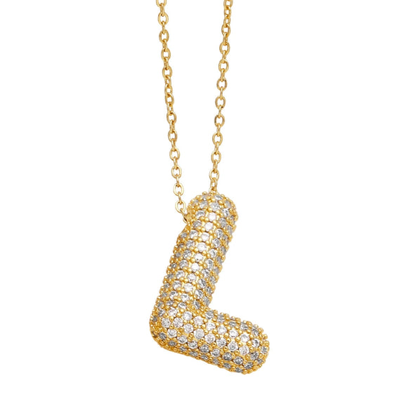 Wholesale Jewelry Copper Letter Necklace With Inlaid Zircon And Electroplating Design For Women On Ochain