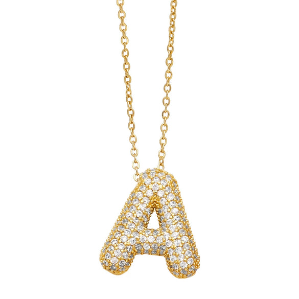 Wholesale Jewelry Copper Letter Necklace With Inlaid Zircon And Electroplating Design For Women On Ochain