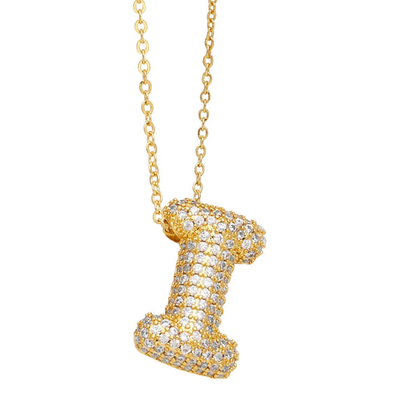 Wholesale Jewelry Copper Letter Necklace With Inlaid Zircon And Electroplating Design For Women On Ochain