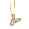 Wholesale Jewelry Copper Letter Necklace With Inlaid Zircon And Electroplating Design For Women On Ochain
