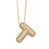 Wholesale Jewelry Copper Letter Necklace With Inlaid Zircon And Electroplating Design For Women On Ochain