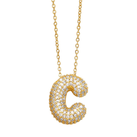 Wholesale Jewelry Copper Letter Necklace With Inlaid Zircon And Electroplating Design For Women On Ochain