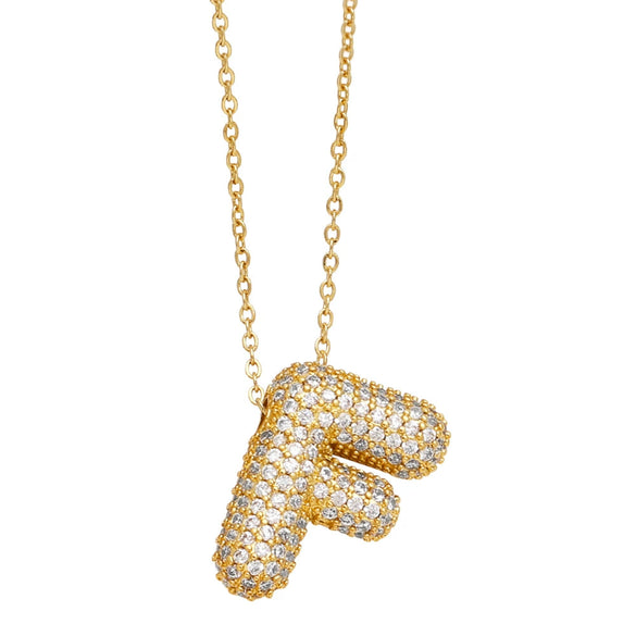 Wholesale Jewelry Copper Letter Necklace With Inlaid Zircon And Electroplating Design For Women On Ochain