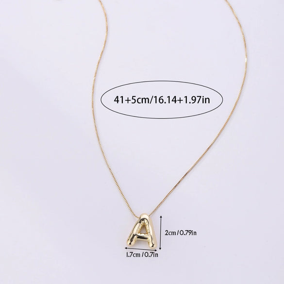 Wholesale Jewelry Copper Letter Pendant Necklace Electroplated Fashion Simple