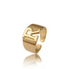 Wholesale Jewelry Copper Letter Ring Electroplating Opening Adjustable Unisex