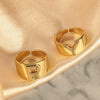 Wholesale Jewelry Copper Letter Ring Electroplating Opening Adjustable Unisex