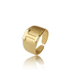 Wholesale Jewelry Copper Letter Ring Electroplating Opening Adjustable Unisex