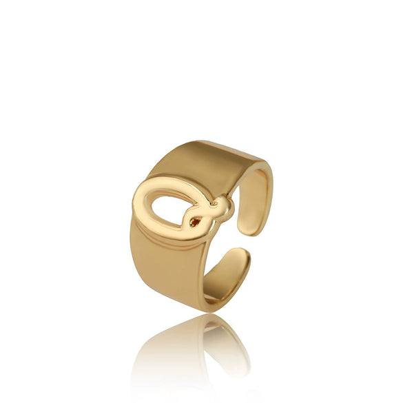 Wholesale Jewelry Copper Letter Ring Electroplating Opening Adjustable Unisex