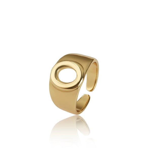 Wholesale Jewelry Copper Letter Ring Electroplating Opening Adjustable Unisex
