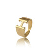 Wholesale Jewelry Copper Letter Ring Electroplating Opening Adjustable Unisex