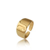 Wholesale Jewelry Copper Letter Ring Electroplating Opening Adjustable Unisex