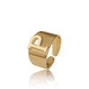 Wholesale Jewelry Copper Letter Ring Electroplating Opening Adjustable Unisex