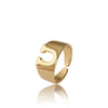 Wholesale Jewelry Copper Letter Ring Electroplating Opening Adjustable Unisex