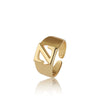 Wholesale Jewelry Copper Letter Ring Electroplating Opening Adjustable Unisex