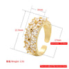 Wholesale Jewelry Copper Light Luxury Geometric And Floral Microinlaid Zircon Open Ring With Electroplating For Women