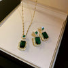 Wholesale Jewelry Copper Light Luxury Geometric Plant Flowers Zircon Mixed Gem Inlay Earrings Necklace Ring