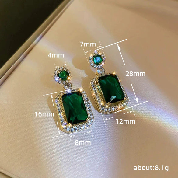 Wholesale Jewelry Copper Light Luxury Geometric Plant Flowers Zircon Mixed Gem Inlay Earrings Necklace Ring