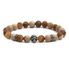 Wholesale Jewelry Copper Lion Head Beaded Bracelet With Zircon Inlay For Unisex