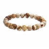 Wholesale Jewelry Copper Lion Head Beaded Bracelet With Zircon Inlay For Unisex