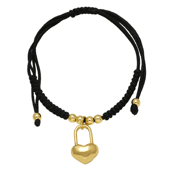 Wholesale Jewelry Copper Love Heart And Insect Shape Pendant Bracelet With Gold Plated Electroplating For Women