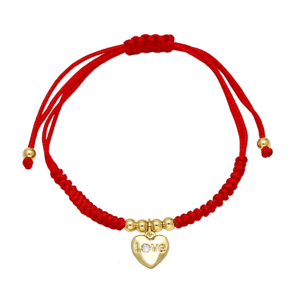 Wholesale Jewelry Copper Love Heart And Insect Shape Pendant Bracelet With Gold Plated Electroplating For Women