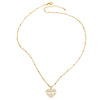 Wholesale Jewelry Copper Love Heart Pendant Necklace Gold Plated O Chain
