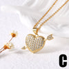Wholesale Jewelry Copper Love Heart Pendant Necklace Gold Plated O Chain