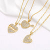 Wholesale Jewelry Copper Love Heart Pendant Necklace Gold Plated O Chain