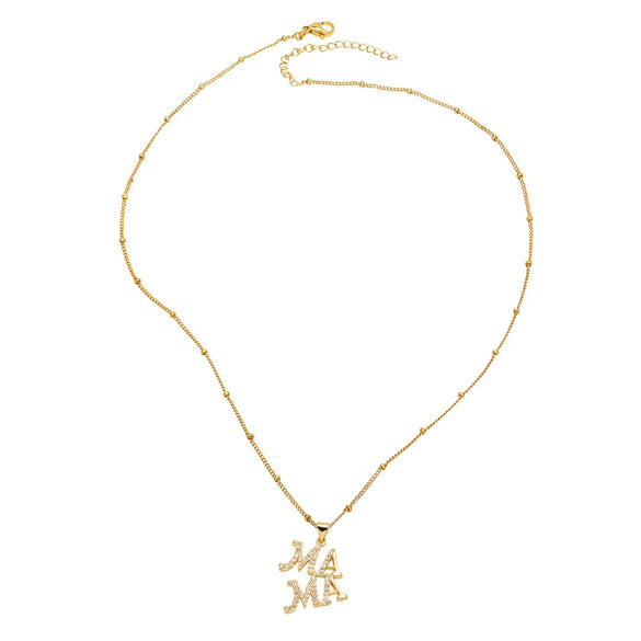 Wholesale Jewelry Copper Love Heart Pendant Necklace With O Word Chain Electroplating For Women