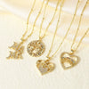 Wholesale Jewelry Copper Love Heart Pendant Necklace With O Word Chain Electroplating For Women
