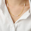 Wholesale Jewelry Copper Material Freshwater Pearl Geometric Stitching Necklace With Electroplating Treatment For Women