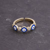 Wholesale Jewelry Copper Microinlaid Zircon Devil's Eye Ring Retro Style Dripping Oil Women's