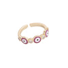 Wholesale Jewelry Copper Microinlaid Zircon Devil's Eye Ring Retro Style Dripping Oil Women's