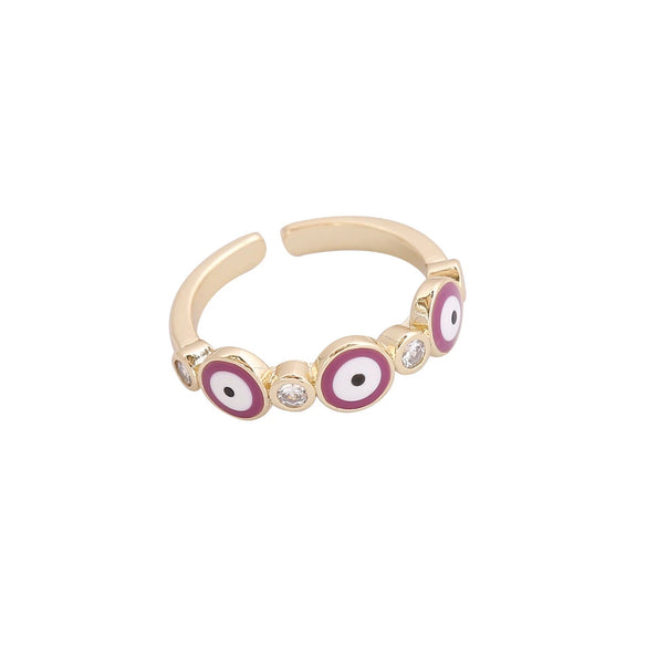 Wholesale Jewelry Copper Microinlaid Zircon Devil's Eye Ring Retro Style Dripping Oil Women's
