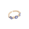 Wholesale Jewelry Copper Microinlaid Zircon Devil's Eye Ring Retro Style Dripping Oil Women's