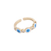 Wholesale Jewelry Copper Microinlaid Zircon Devil's Eye Ring Retro Style Dripping Oil Women's