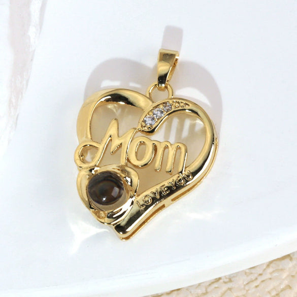 Wholesale Jewelry Copper Microinlaid Zircon Projection Pendant Necklace Light Luxury Highend With Electroplating Letters Numbers Text Pattern