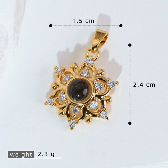 Wholesale Jewelry Copper Microinlaid Zircon Projection Pendant Necklace Light Luxury Highend With Electroplating Letters Numbers Text Pattern