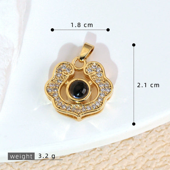 Wholesale Jewelry Copper Microinlaid Zircon Projection Pendant Necklace Light Luxury Highend With Electroplating Letters Numbers Text Pattern