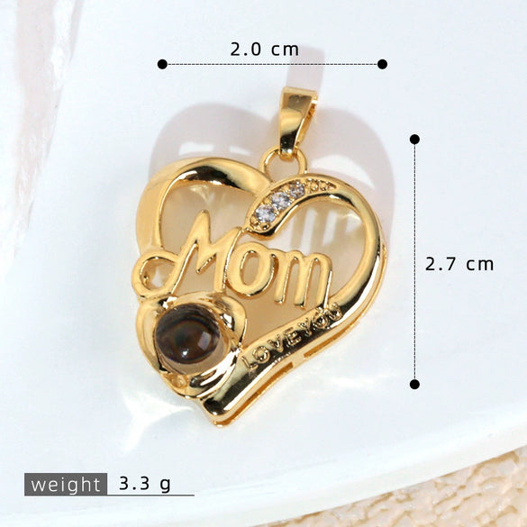 Wholesale Jewelry Copper Microinlaid Zircon Projection Pendant Necklace Light Luxury Highend With Electroplating Letters Numbers Text Pattern