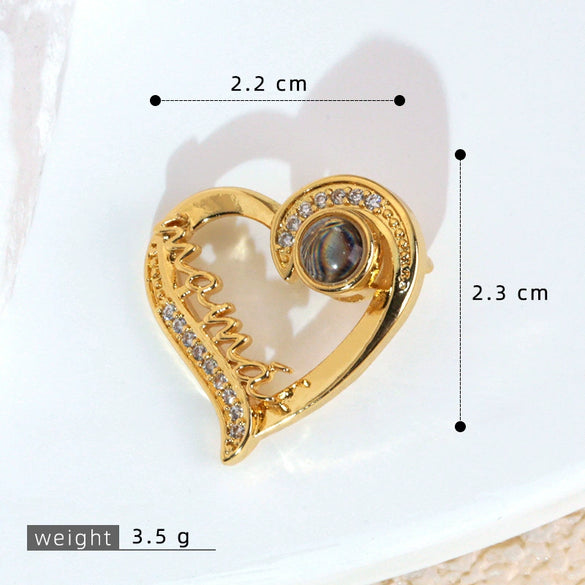 Wholesale Jewelry Copper Microinlaid Zircon Projection Pendant Necklace Light Luxury Highend With Electroplating Letters Numbers Text Pattern