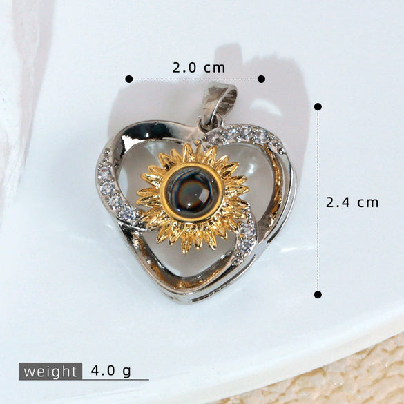 Wholesale Jewelry Copper Microinlaid Zircon Projection Pendant Necklace Light Luxury Highend With Electroplating Letters Numbers Text Pattern