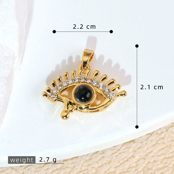 Wholesale Jewelry Copper Microinlaid Zircon Projection Pendant Necklace Light Luxury Highend With Electroplating Letters Numbers Text Pattern