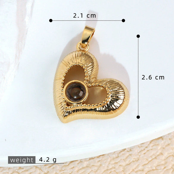 Wholesale Jewelry Copper Microinlaid Zircon Projection Pendant Necklace Light Luxury Highend With Electroplating Letters Numbers Text Pattern