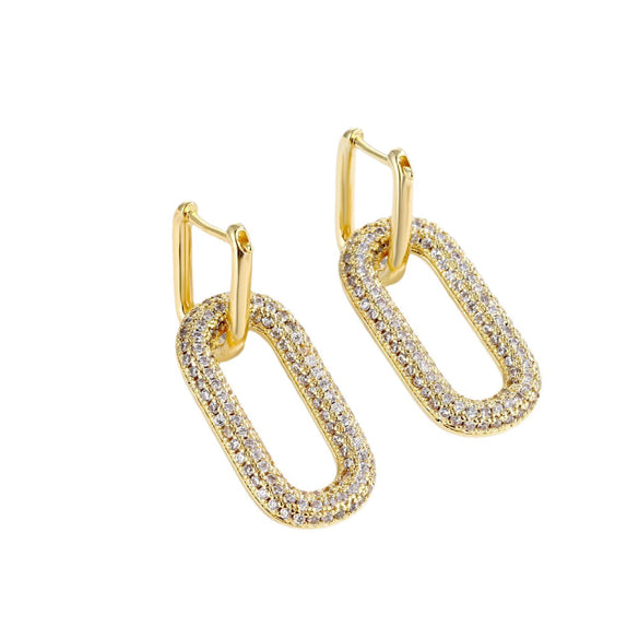 Wholesale Jewelry Copper Microinlaid Zircon Ushaped Cartoon Style Electroplated Women's Earrings