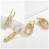 Wholesale Jewelry Copper Microinlaid Zircon Ushaped Cartoon Style Electroplated Women's Earrings
