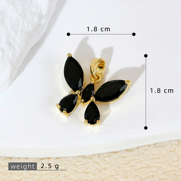 Wholesale Jewelry Copper Micropaved Animal Zodiac Butterfly Pendant Necklace And Earrings