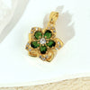 Wholesale Jewelry Copper Micropaved Flower And Leaf Shaped Zircon Pendant Necklace Bracelet Earrings Accessories